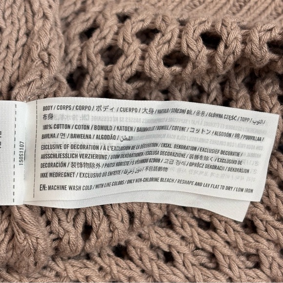 Abercrombie & Fitch Crochet Crew Sweater Size M Open Knit Cotton Cropped NEW - Picture 11 of 12